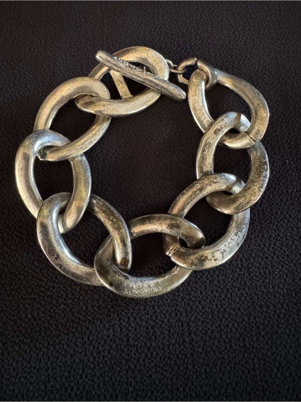 Avant Garde Chunky Silver Tone Chain Bracelet 8” Vintage Statement